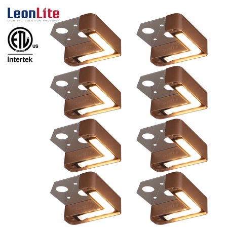 LEONLITE 8 Pack LED Hardscape Light Right Angle  3CCT 2700K/3000K/4500K  Hardscape Paver Light for Wall Corner Angle  12V-24V AC/DC  50 000 Hours Lifespan