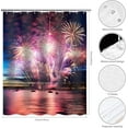 thumbnail image 5 of Firework Shower Curtain for Bathroom, 2024 Happy New Year Merry Christmas Shower Curtain Set Waterproof Fabric Bathtub Curtain Decor with 12 Hooks, 72x72 inches, 5 of 6