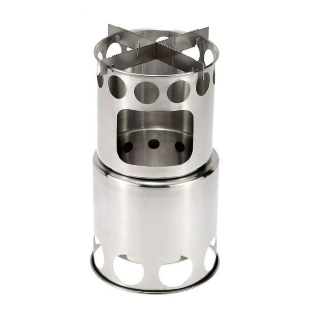 Outdoor Camping Wood Stove Pot Set Hiking Travel Firewood Stove Pot