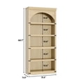 thumbnail image 5 of AOILE 68.7" Farmhouse Arched Bookcase, 5-Tier Wooden Bookshelf with Arch Design and Wooden Base, Rustic Vintage Display Shelf for Living Room, Office, Library, 5 of 9