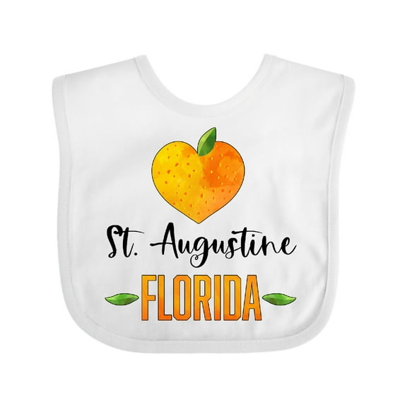 Inktastic St. Augustine Florida Orange in Heart Boys or Girls Baby Bib