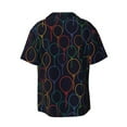 thumbnail image 4 of Goofa Colorful Balloons Printed Men's Casual Short-sleeved Shirt,Lightweight Breathable Button-down,Summer Casual men's top,Versatile Fashion shirt-X-Large, 4 of 7