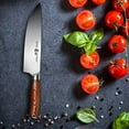 thumbnail image 4 of TUO Chef Knife Kitchen Knives Chef’s Knife, High Carbon German Stainless Steel Cutlery Rust Resistant, Pakkawood Handle Luxurious Gift Box 8 inch Chopper Fiery Phoenix Series, 4 of 6