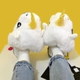 thumbnail image 2 of Unicorn Slippers Winter Plush Slippers Warm Anti-slip Shock-proof Soft Fluffy, 2 of 5
