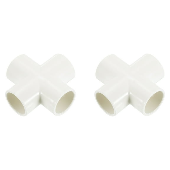 3/4" Fittings, 2Pcs 4 Way Elbow Connector Elbow Corner Fitting, White