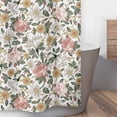 thumbnail image 3 of Vintage Floral Boho Bathroom Fabric Bath Shower Curtain by Sweet Jojo Designs - Blush Pink, Yellow, Green and White Shabby Chic Rose Flower Farmhouse, 3 of 5