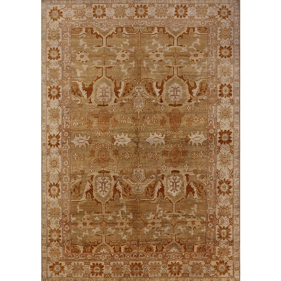 Ahgly Company Indoor Rectangle Mid-Century Modern Mahogany Brown Oriental Area Rugs, 7' x 10'
