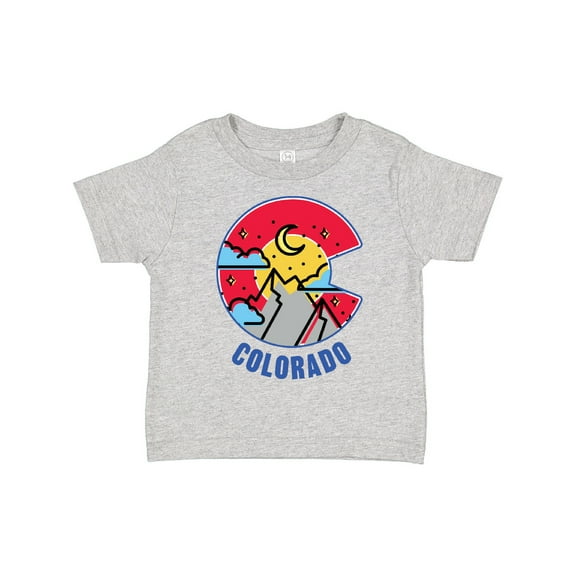 Inktastic Colorado Mountain Scene with Clouds and Moon Boys or Girls Toddler T-Shirt