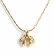 Pre-Owned Christian Dior Necklace Rhinestone Gold GP Plated Women's accessory necklace (Good)