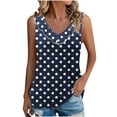 thumbnail image 2 of Karight Tank Tops for Women Polka Dot Ruffle Shirts Sleeveless Round Neck Tank Top Casual Summer Blouses Vest, 2 of 6