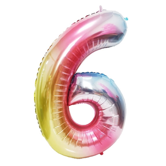 40 Inch Rainbow Numbers 3,5,6,9 Balloons Colorful Party Birthday Decorations Foil Helium Digital Balloon - Style:6th;
