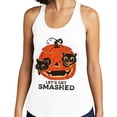 thumbnail image 2 of Pumpkin Cats Lets Get Smashed Tank Top Fitted Racerback Women's Small Heather Grey, 2 of 5