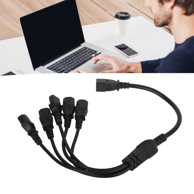 Cable Adaptador De Corriente C14 A 5 X C13, Cable De Alimentación Divisor Tipo Y Duradero De 1,6 Pies Macho A Hembra Reduce El Desorden De Cables Para PC Para Escáneres