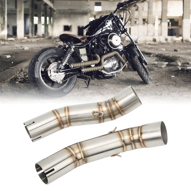Tubo De Enlace Medio De Escape, 2 Piezas Tubo De Escape Medio De Motocicleta Brillante Mano De Obra Exquisita Para Moto