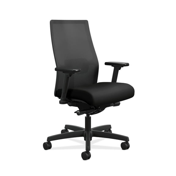 HON Ignition 2.0 Mesh Back Task Chair with Adjustable Arms and Adjustable Lumbar Support, in Black