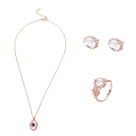 Jewelry Sets Combination Jewelry Gemstone Transparent Gift Necklace Pendant Ladies Earrings Jewelry Sets (Multicolor )