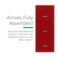 thumbnail image 4 of Space Solutions 3 Drawer Metal Vertical File Cabinet with Lock Lava Red, 4 of 11