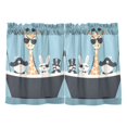 thumbnail image 7 of Yayeee Kitchen Curtains Tier Pair Light Filtering 27"x24" Rod Pocket Short Cafe Window Panel, Pirate Animals, 7 of 7