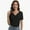 Black, variant on Womens Tops Crew Neck Summer Short Sleeve Casual Slim Fitted Tshirt