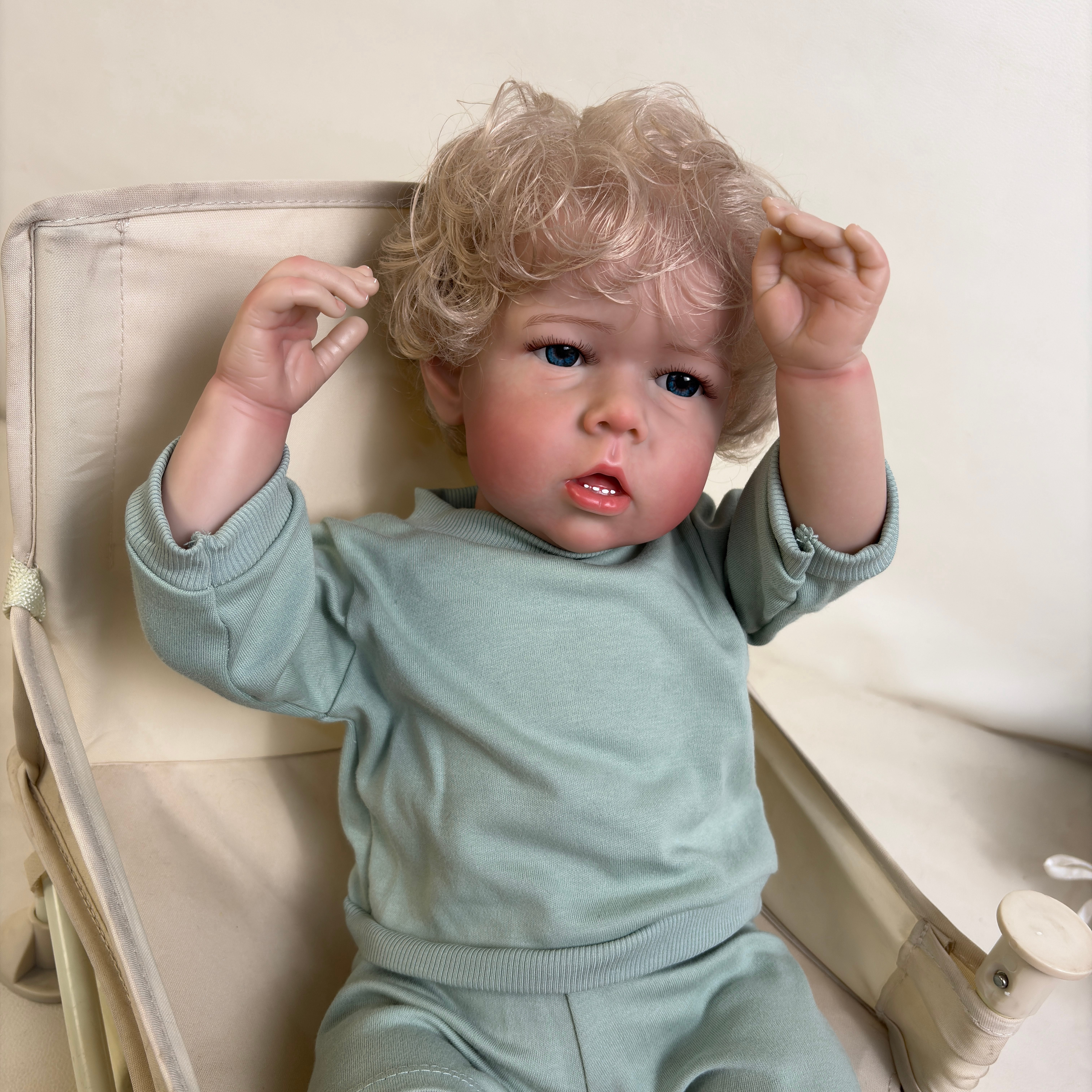 iCradle Lifelike Reborn Baby Dolls Boys Adorable 19 inch 48cm Soft Full Body Vinyl Realistic Newborn Doll That Look Real Life Baby Dolls Toys Birthday Gift for Kids Ages 3+