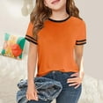 thumbnail image 2 of REDARER Girls' Striped Graphic Tee - Short Sleeve Summer Casual Cute Printed Fashion Comfortable Toddler Kids Daily Layering Top,12-13 Years, 2 of 4