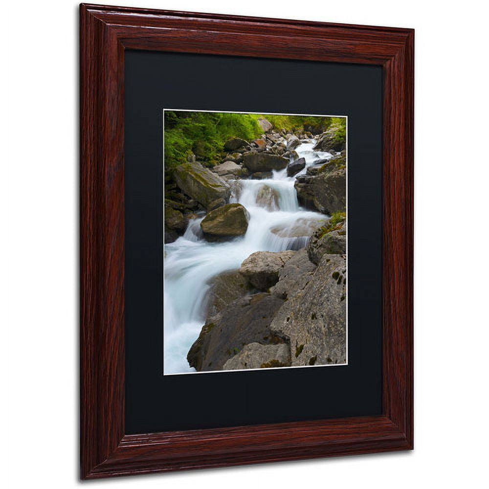 Trademark Fine Art "Wet Rocks" Canvas Art by Philippe Sainte-Laudy, Black Matte, Wood Frame