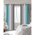 thumbnail image 3 of Fsddascl Turquoise Grey Blackout Curtains for Bedroom/Living Room, Thermal Insulated Kitchen Curtains, Gray Farmhouse Modern Rustic Grommet Darkening Window Treatment Drapes 52"x45"x2, 3 of 8