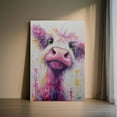 thumbnail image 4 of 1pc Colorful and Whimsical Cow - Themed Canvas Painting with Vivid Pink, Purple, and Yellow Splashes, framed Decor room hanging Wall Picture Decor for Home Gifts, living room, bathroom, bedroom, 4 of 6
