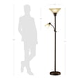 thumbnail image 6 of Catalina Lighting Kerrington 71'' Floor Lamp with Amber Glass Bell Shade Transitional Floor Light Fixture for Living Room, Bedroom or Office, Oil Rubbed Bronze, 6 of 10