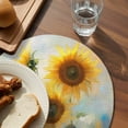thumbnail image 3 of Sunflower Round Placemats Set of 6 for Dinning Tables,Heat-proof Braided Table Mats 13 Inch,Watercolor Yellow Floral Botanical Washable Place Mat for Kitchen Restaurant Party Decor Table Setting, 3 of 9
