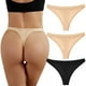 thumbnail image 1 of Gibobby 3 piezas Pantaleta de encaje para mujer Calzoncillos Patchwork Color Ropa interior Bragas Bikini Sólido Calzoncillos para mujer(BK3,CH), 1 of 5