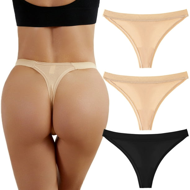 Gibobby 3 piezas Pantaleta de encaje para mujer Calzoncillos Patchwork Color Ropa interior Bragas Bikini Sólido Calzoncillos para mujer(BK3,CH)