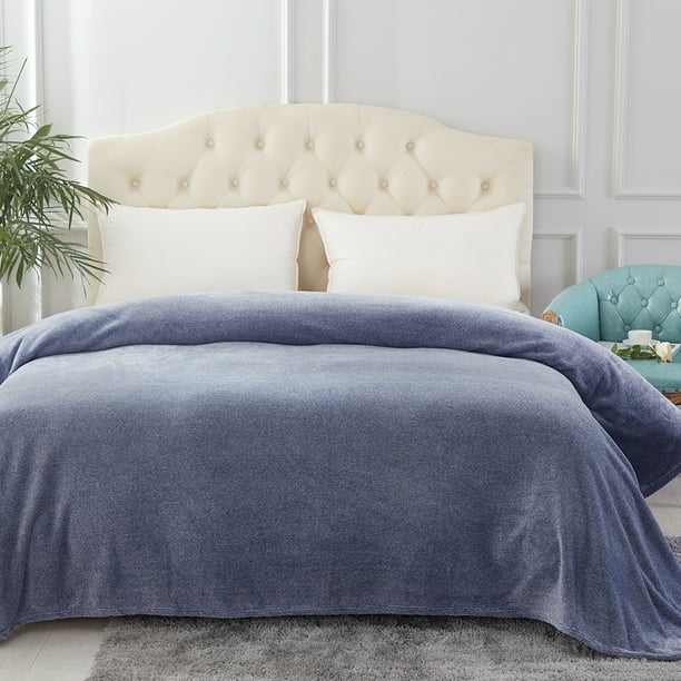 All Season Lightweight Plush Fleece Blanket Queen Size, 280GSM Soft Warm Flannel Bed Blanket No