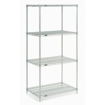 Nexel 4 Shelf Chrome ESD Wire Shelving Unit Starter 30""W x 21""D x 54""H