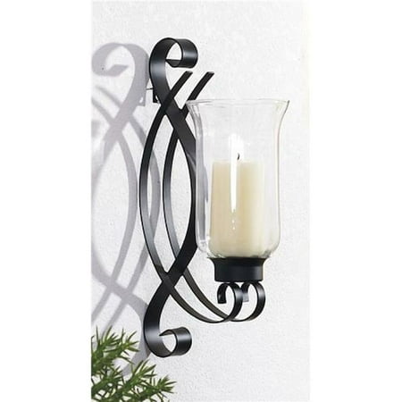 

4.5 x 8 x 14 in. Swirl Black Metal Wall Sconce