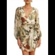 thumbnail image 1 of Vestido Corto Femenino de con Estampado Floral, Larga, Corte A, Cuello Cruzado, Espalda Anudada Verde XL, 1 of 9