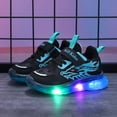 thumbnail image 6 of yocbz Toddler Boys Girls Light Up Shoes Toddler Boys LED Light Up Car Shoes Shiny Toddler Sneakers for Christmas Birthday Blue,US 1.5, 6 of 8