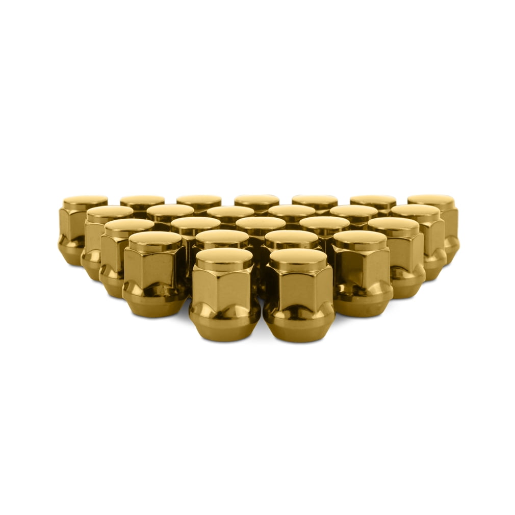 Mishimoto Steel Lug Nuts, M12x1.5, Acorn Seat, 24pc Set, Gold