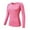 Pink, variant on Women Gym T-Shirt Quick-Dry Compression Tops Long Sleeve Sports T-Shirt Yoga Gym Workout Tops Tee