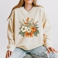 thumbnail image 6 of Coquette Orange Bow Fall Floral - Women's Lightweight Garment Dyed Sweatshirt, 6 of 14