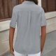 thumbnail image 4 of Mujeres de Manga Corta Tops Casual Color Sólido Doble Bolsillo Botón-Arriba Blusa de Cuello Turndown, Blusas de Manga Corta Casual para las Mujeres de Uso Diario, 4 of 7