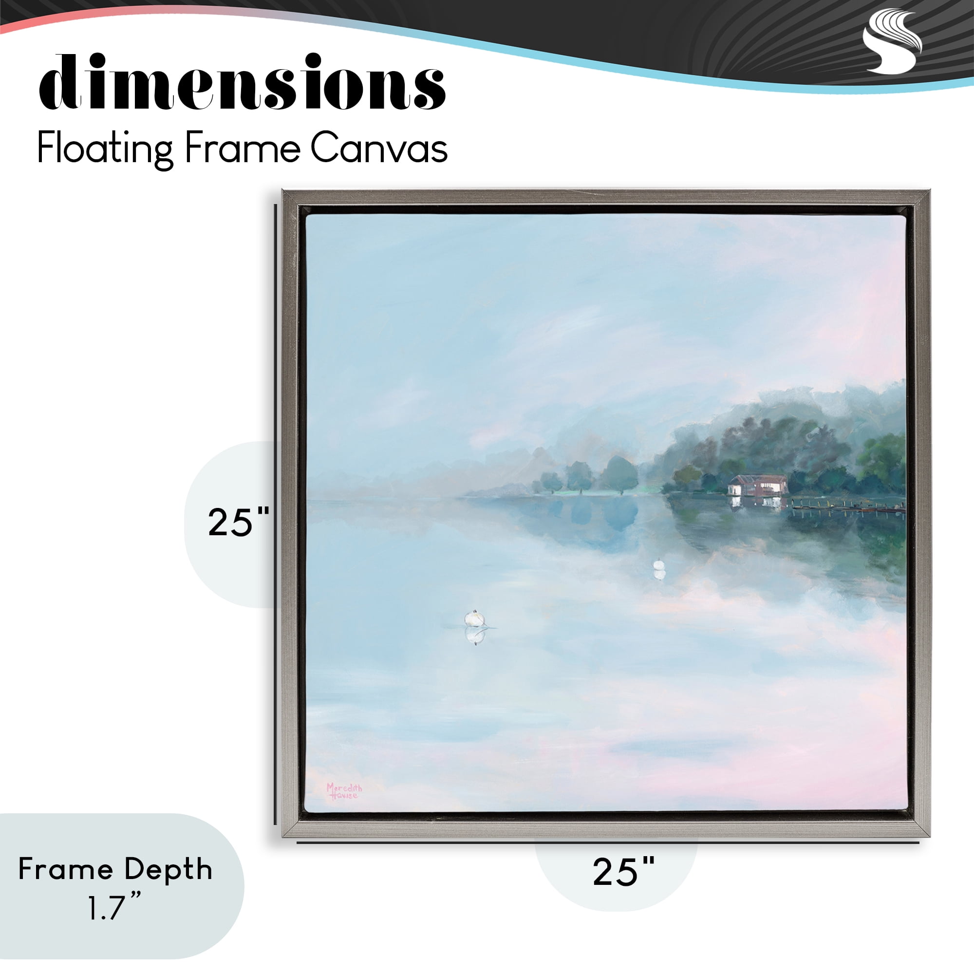 Stupell Industries Morning at Lake Windermere Gray Framed Floater Canvas Wall Art, design by Meredith Howse