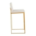 thumbnail image 3 of Fuji Contemporary High Back Barstool In Gold Steel And Beige Fabric - Set Of 2, 3 of 7
