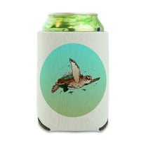 Sea Turtle Flying Can Cooler - Drink Sleeve Hugger Collapsible Insulator - Beverage Insulated Holder