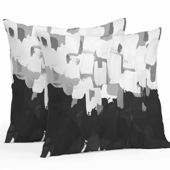 Outdoor Pillow Covers Pack of 2, Abstract Black and White Graffiti Waterproof Throw Pillowcase Cushion Cases, Modern Oil Painting Art Decorative Pillow Cover for Couch Sofa Home Bed Patio