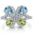 thumbnail image 2 of 1.50 Carats Swiss Blue Topaz and Peridot Butterfly Ring in Sterling Silver, 2 of 2
