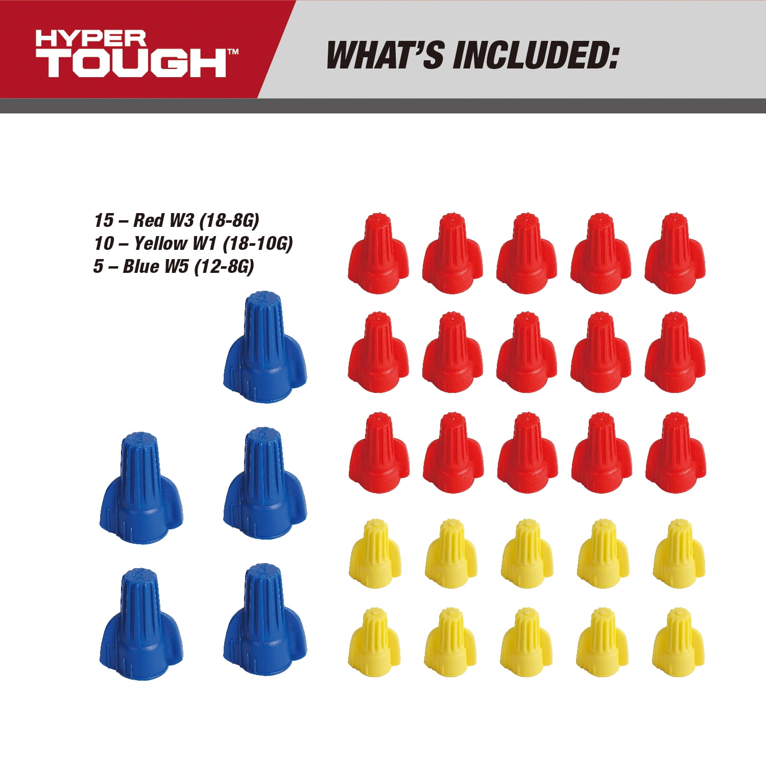 Hyper Tough 30-Piece Assorted Twist-On Wire Connectors