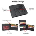 thumbnail image 4 of MARSHAL Equestrian Mens Cowhide Leather RFID Bifold Wallet with Running Horse Debossed Design Brown, 4 of 9