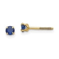 thumbnail image 2 of 14K Yellow Gold Madi K 3mm Sapphire Birthstone Earrings, 2 of 3