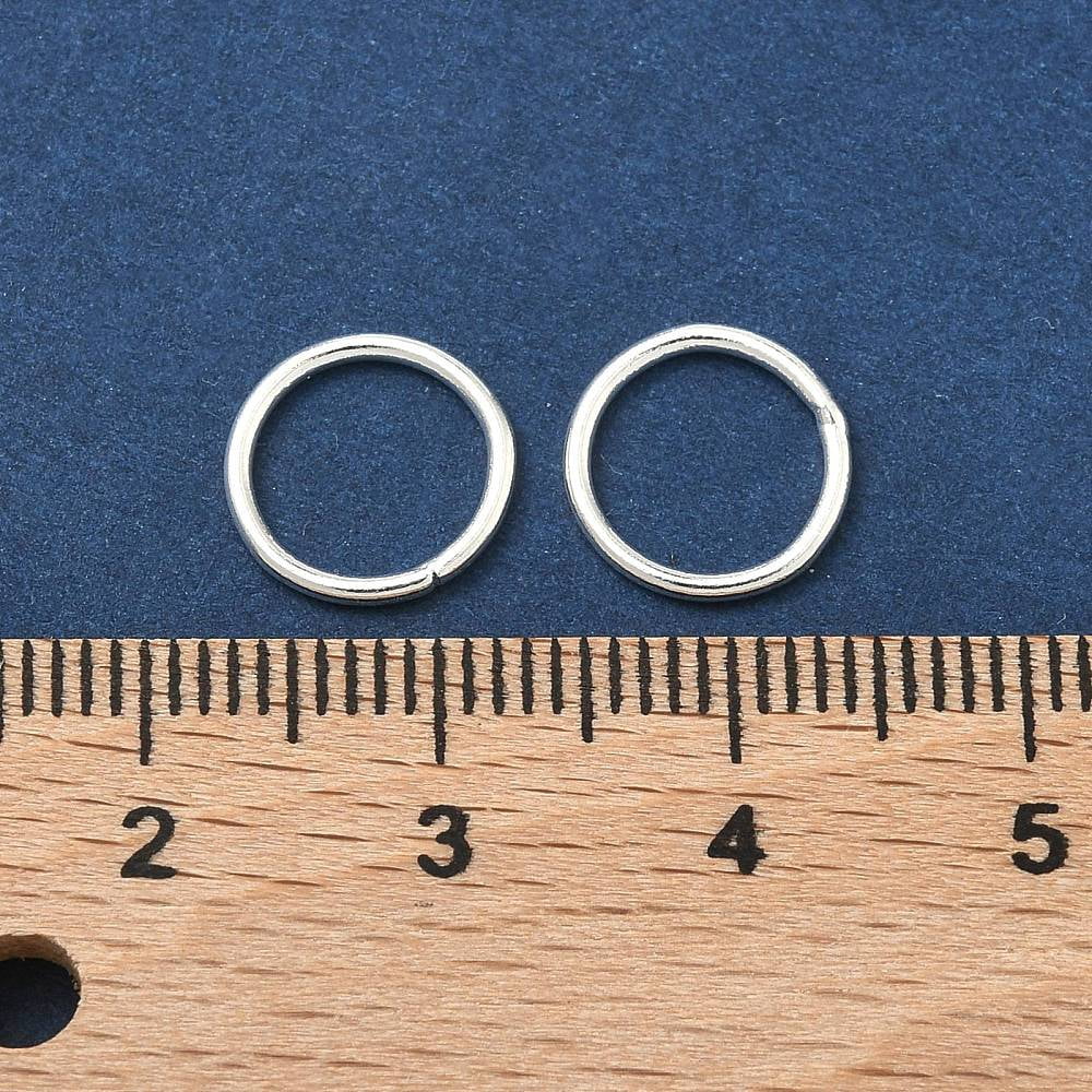 Brass Soldered Closed Jump Rings Round Cadmium Free & Lead Free Silver Color Plated 18 Gauge 10x1mm Inner Diameter: 8mm Hole: 8mm
